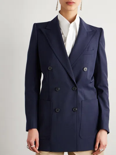 Dries Van Noten Long-sleeved Blazer In Blue