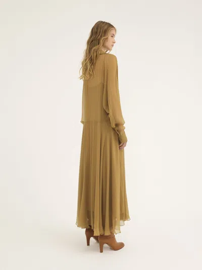 Chloé Tulle Long Shirt Skirt In Brown