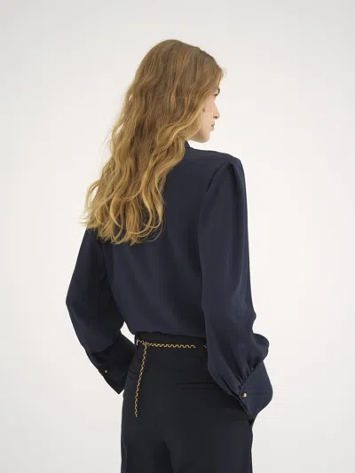 Chloé Silk Crepe Chine Shirt In Blue