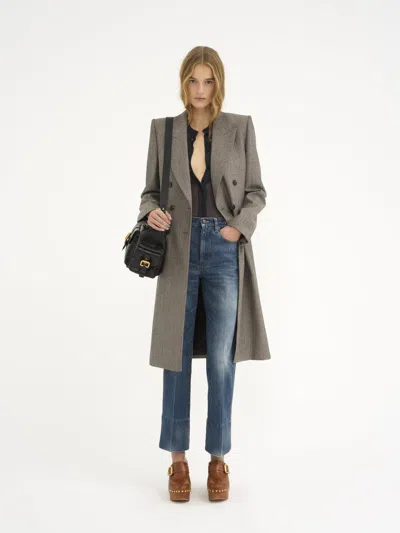 Chloé Wool Double-breasted Coat In Gray