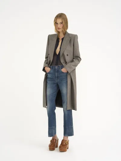 Chloé Wool Double-breasted Coat In Gray