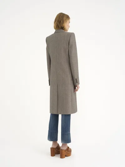 Chloé Wool Double-breasted Coat In Gray