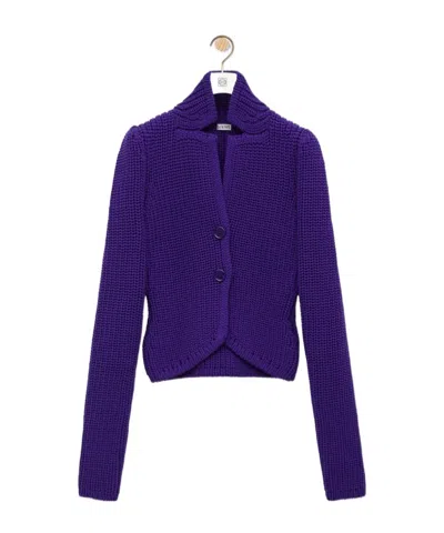 Loewe Jacket In Technical Knit In Purple