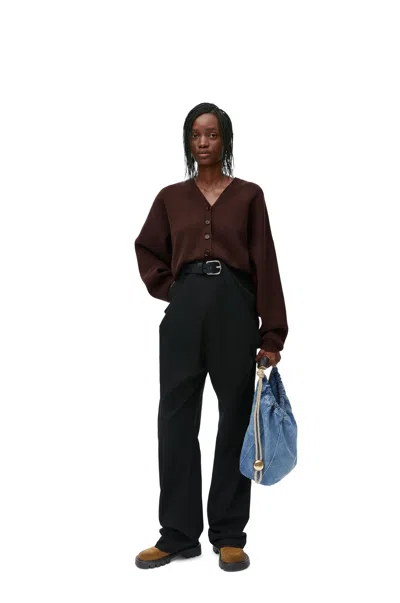 Loewe Draped Trousers In Cotton In Black