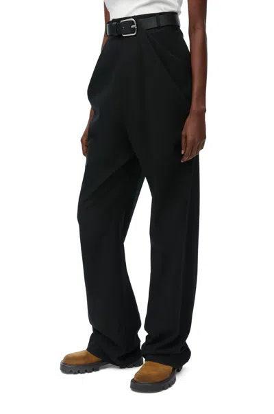 Loewe Draped Trousers In Cotton In Black
