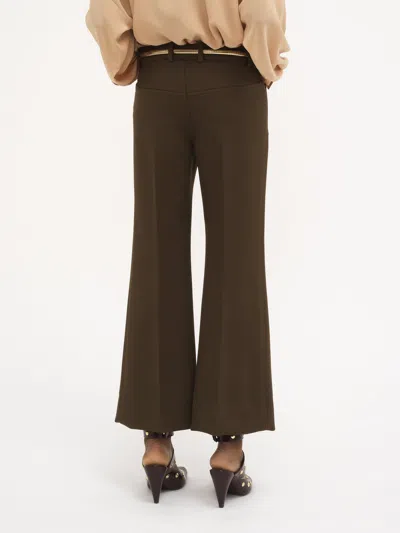 Chloé Wool Bell-bottom Pants In Brown