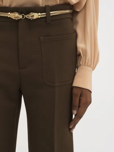 Chloé Wool Bell-bottom Pants In Brown