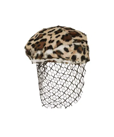 Dolce & Gabbana Leopard-print Veil Hat In Animal Print