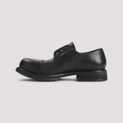 Balenciaga Black Truck Leather Derby Shoes In Black