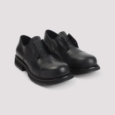 Balenciaga Black Truck Leather Derby Shoes In Black