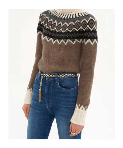 Chloé Mock-neck Fitted Sweater In Multi