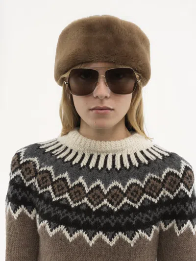 Chloé Mock-neck Fitted Sweater In Multi