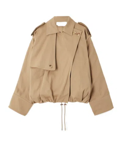 Gabriela Hearst Lapel Long Sleeve Casual Jacket In Brown