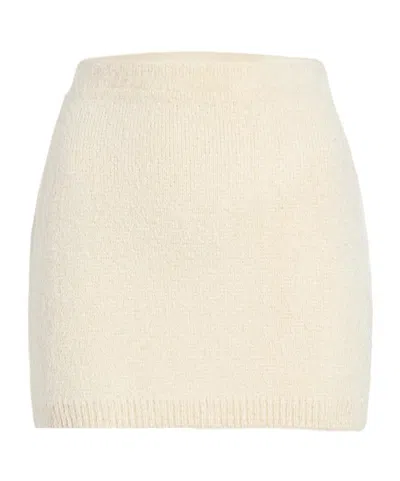 Khaite Darrion Brushed Silk And Cashmere-blend Mini Skirt In Neutral