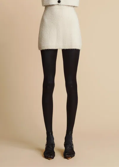 Khaite Darrion Brushed Silk And Cashmere-blend Mini Skirt In Neutral