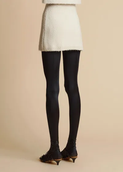 Khaite Darrion Brushed Silk And Cashmere-blend Mini Skirt In Neutral