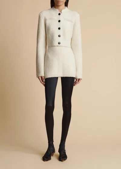 Khaite Darrion Brushed Silk And Cashmere-blend Mini Skirt In Neutral