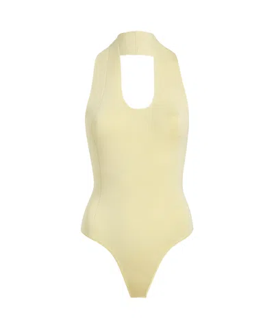 Khaite Toto Backless Jumpsuit In Yellow