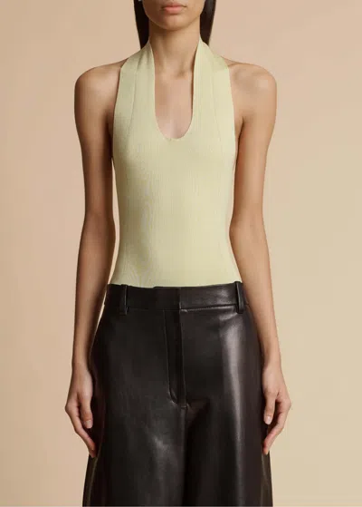 Khaite Toto Backless Jumpsuit In Yellow