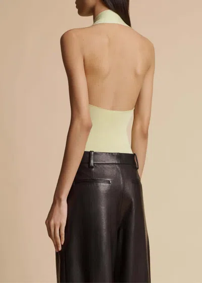 Khaite Toto Backless Jumpsuit In Yellow