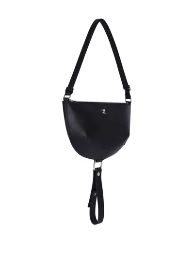 Courrèges Courreges Women Holy Eclipse Leather Shoulder Bag In Black