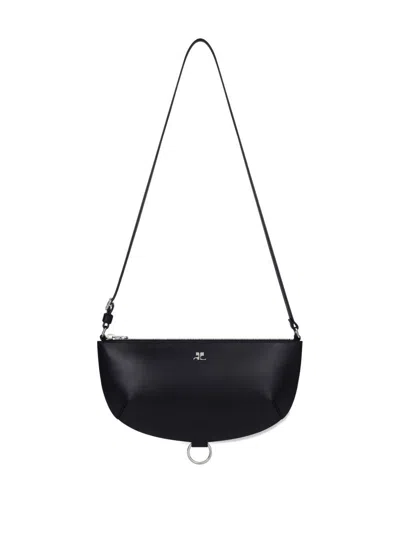 Courrèges Courreges Women Holy Eclipse Leather Shoulder Bag In Black
