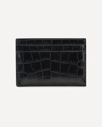 Tom Ford Compact Crocodile-embossed Calf Leather Wallet In Black