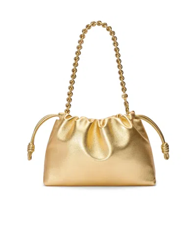 Loewe Medium Flamenco Purse In Laminated Lambskin In Gold