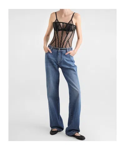 Dolce & Gabbana Tulle Corset In Black