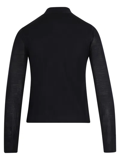 Max Mara Mock-neck Knitted Jumper In Black