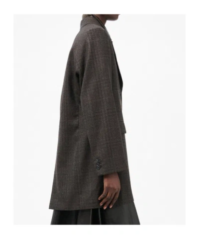 Our Legacy Queens Plaid-jacquard Wool Blazer In Brown