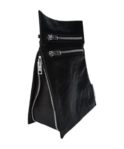 Alexander Wang Alexanderwang Axis Nubuck Leather Crossbody Pouch In Black