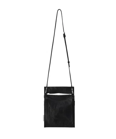 Alexander Wang Alexanderwang Axis Nubuck Leather Crossbody Pouch In Black