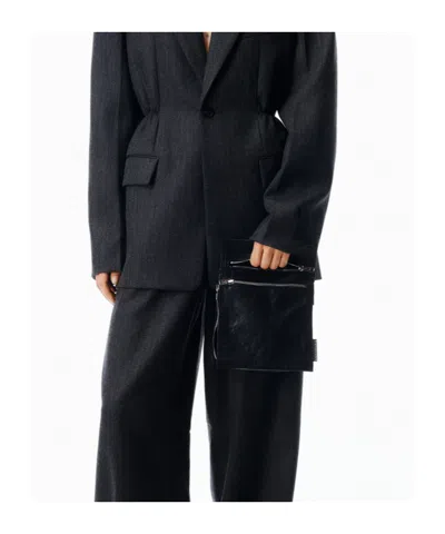 Alexander Wang Alexanderwang Axis Nubuck Leather Crossbody Pouch In Black