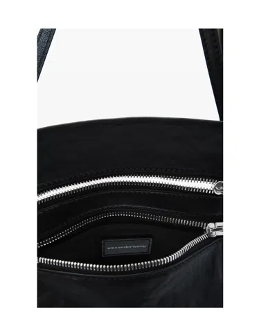 Alexander Wang Alexanderwang Axis Nubuck Leather Crossbody Pouch In Black