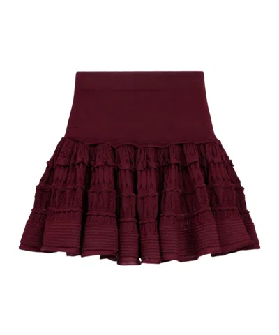 Alaïa Wool Crinoline Skirt In Burgundy