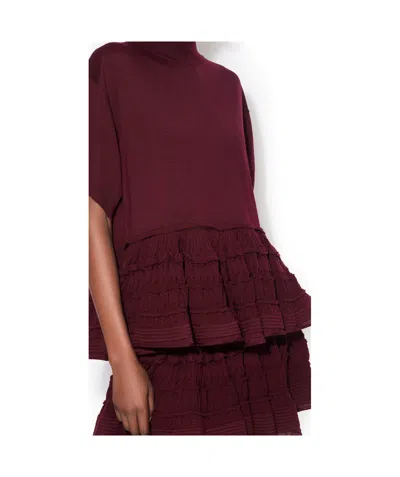 Alaïa Wool Crinoline Skirt In Burgundy