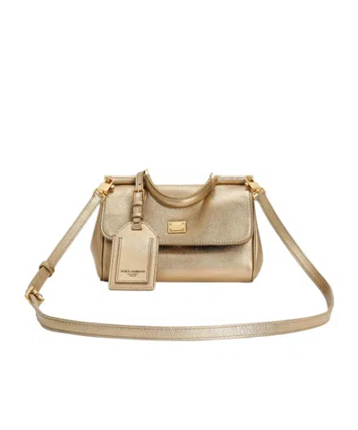 Dolce & Gabbana My Sicily Leather Handbag In Brown