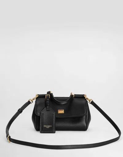 Dolce & Gabbana My Sicily Leather Handbag In Black