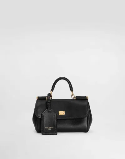 Dolce & Gabbana My Sicily Leather Handbag In Black