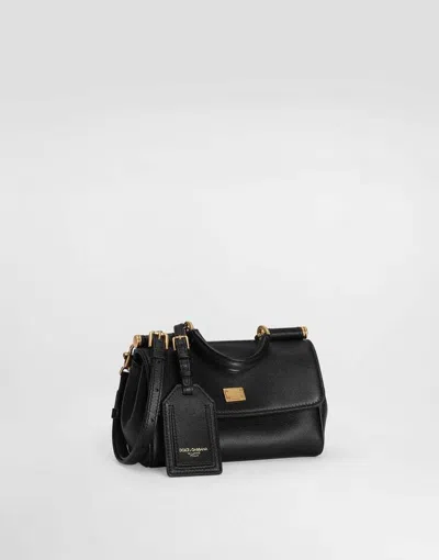 Dolce & Gabbana My Sicily Leather Handbag In Black