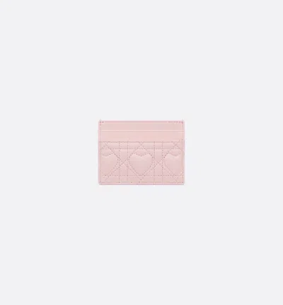 Dior Caro Freesia Card Holder In Pink