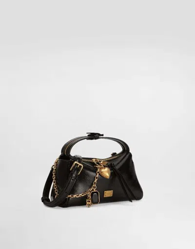 Dolce & Gabbana Vittoria Shoulder Bag With Charms In Black