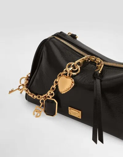 Dolce & Gabbana Vittoria Shoulder Bag With Charms In Black