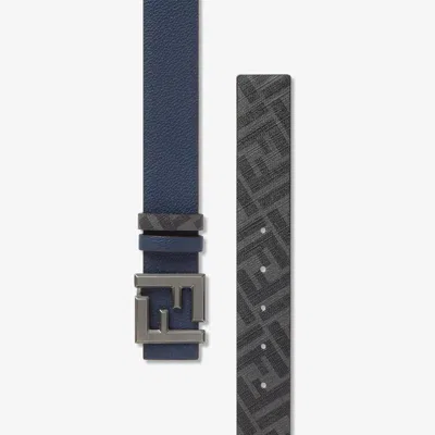 Fendi Squared Ff Belt In Black