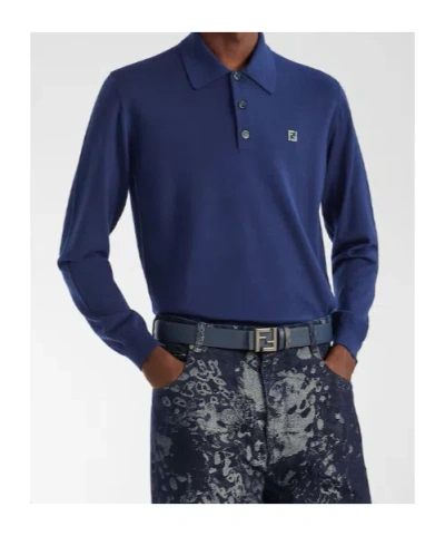 Fendi Squared Ff Belt In Black