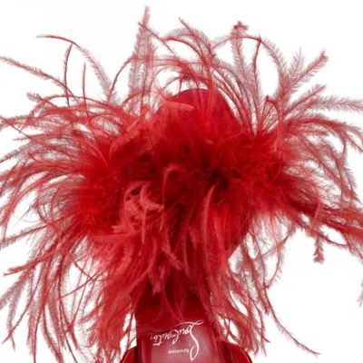 Christian Louboutin Miss Z Poupi Satin Heeled Sandals 100 In Red