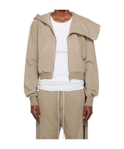 Rick Owens Drkshdw Concordians Mountain Zip-up Hooded Sweatshirt In Neutral