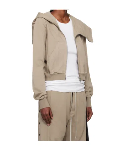 Rick Owens Drkshdw Concordians Mountain Zip-up Hooded Sweatshirt In Neutral
