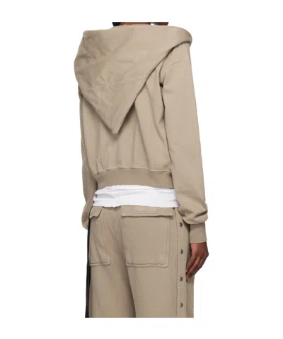 Rick Owens Drkshdw Concordians Mountain Zip-up Hooded Sweatshirt In Neutral